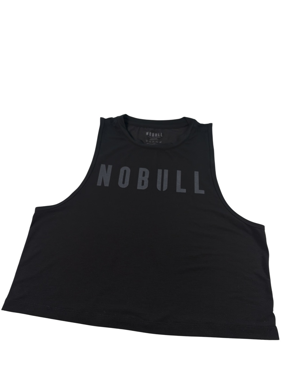 2-NOBULL Womens Black/Gray High Neck Cropped Muscle Tank Top S Athletic CrossFit - Picture 8 of 12